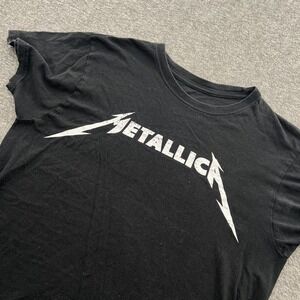 Metallica Shirt Mens L Black SS Tour Band Rock Concert Logo Graphic EUC